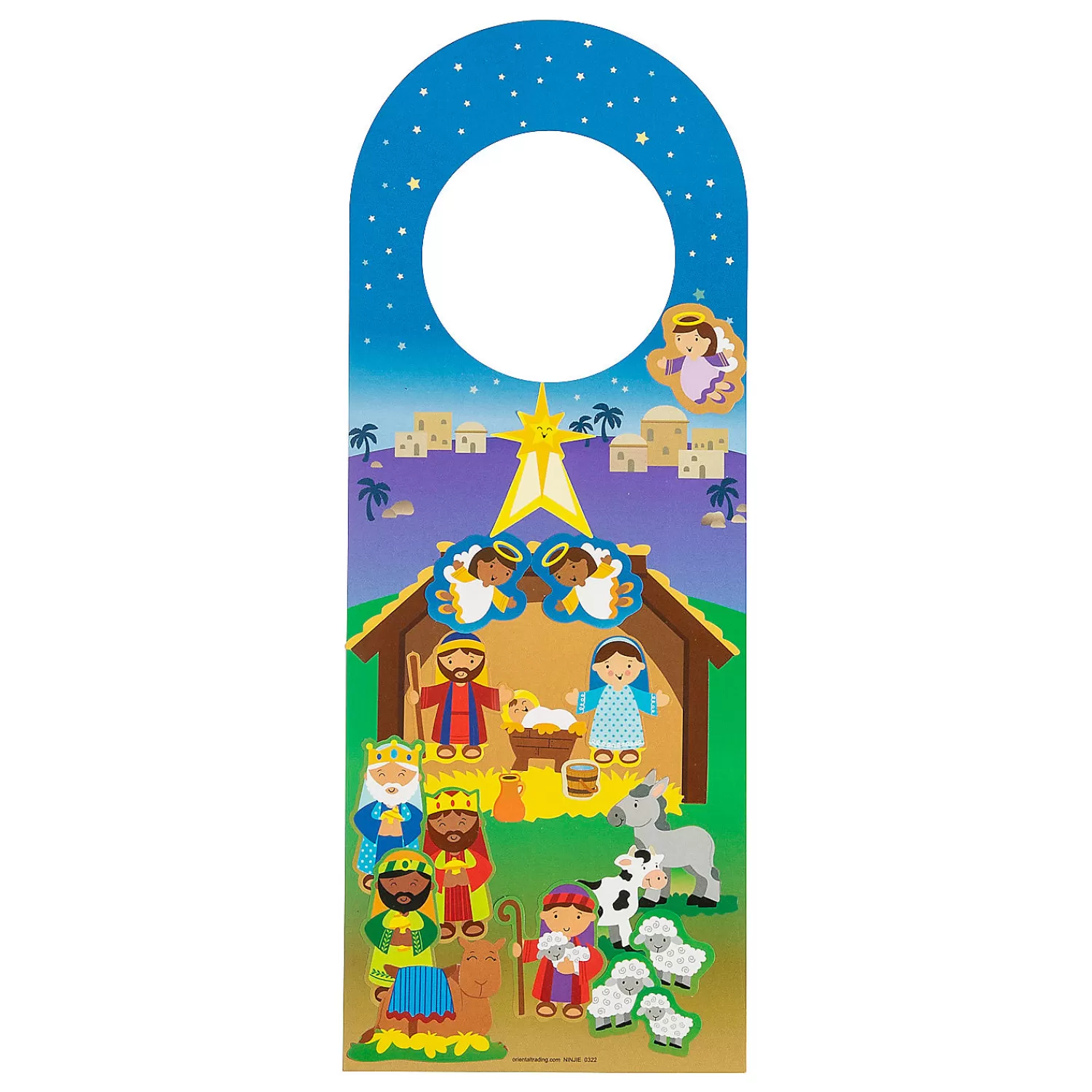 Oriental Trading Activity Books*Nativity Doorknob Hanger Sticker Scenes - 12 Pc.