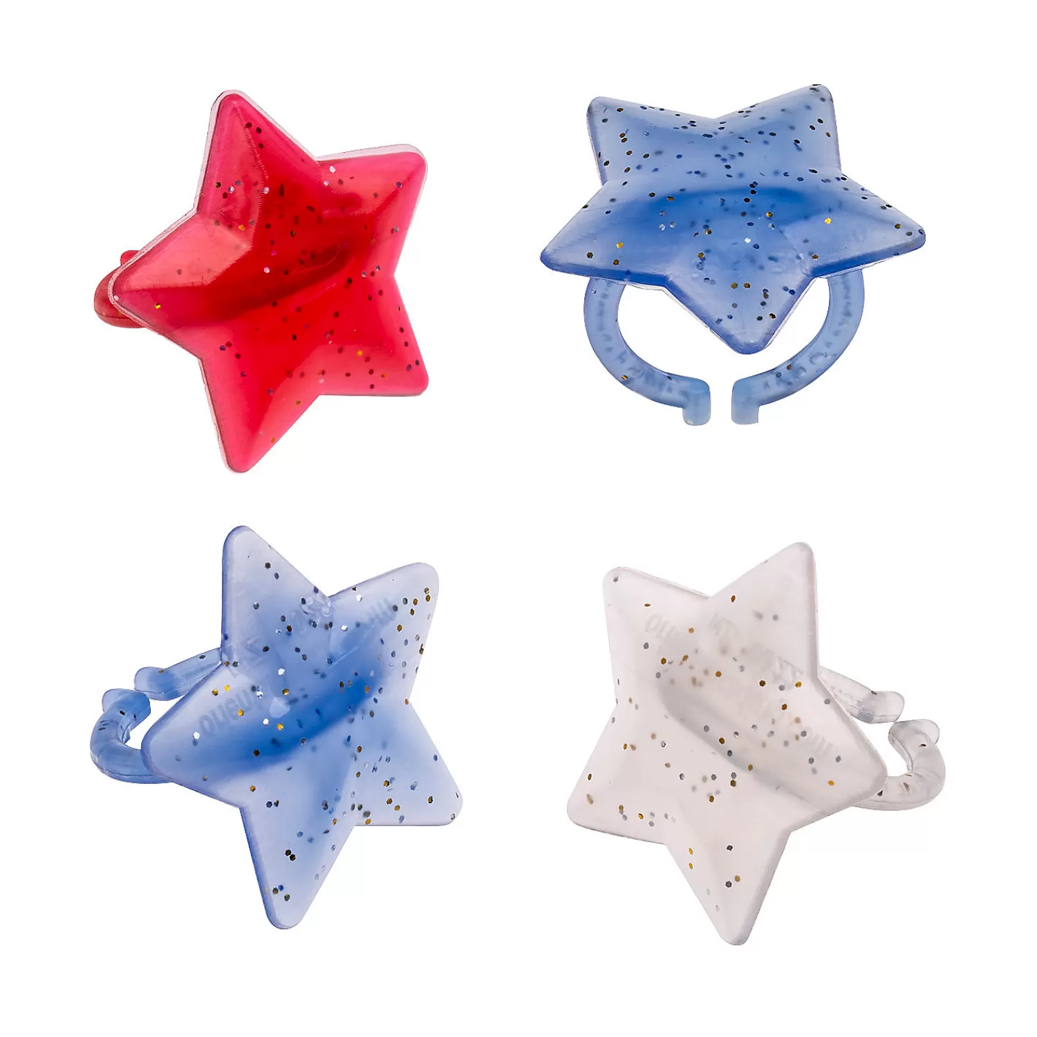 Oriental Trading Rings*Patriotic Star-Shaped Glitter Rings - 24 Pc.