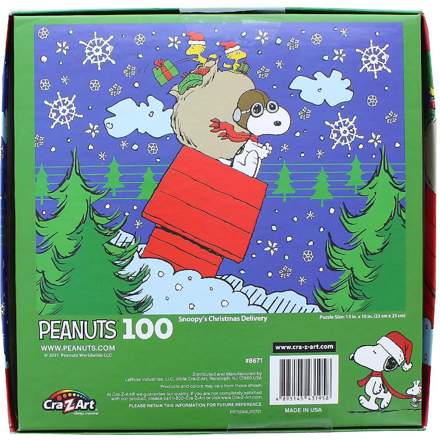 Oriental Trading Puzzles*Peanuts 100 Piece Kids Jigsaw Puzzle Snoopys Christmas Delivery