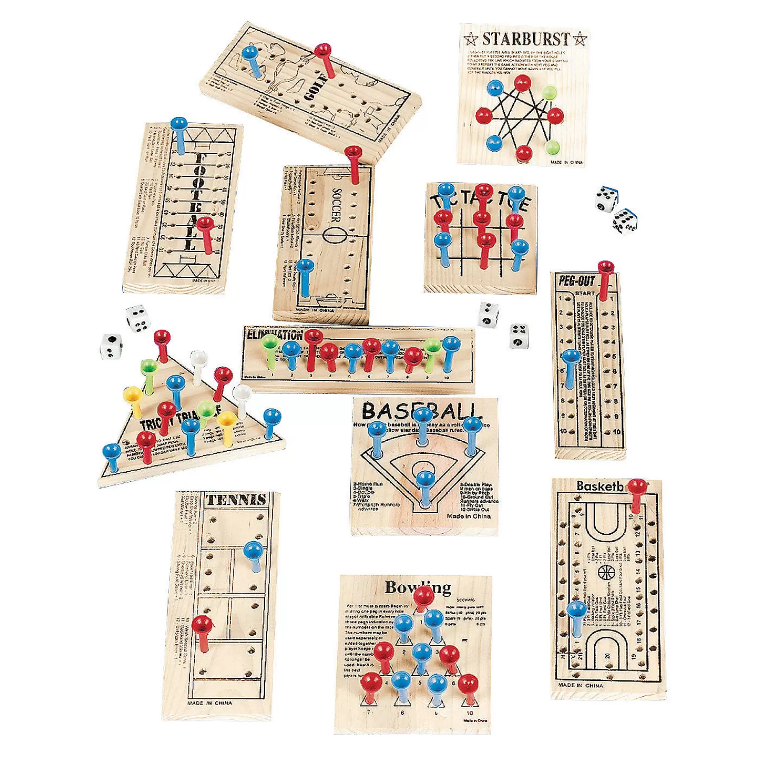 Oriental Trading Games*Peg Game Boredom Buster Kit - 12 Pc.