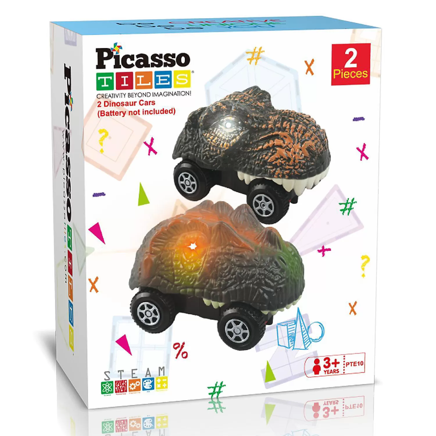 Oriental Trading Toy Cars*Picassotiles 2 Dinosaur Cars For Race Track