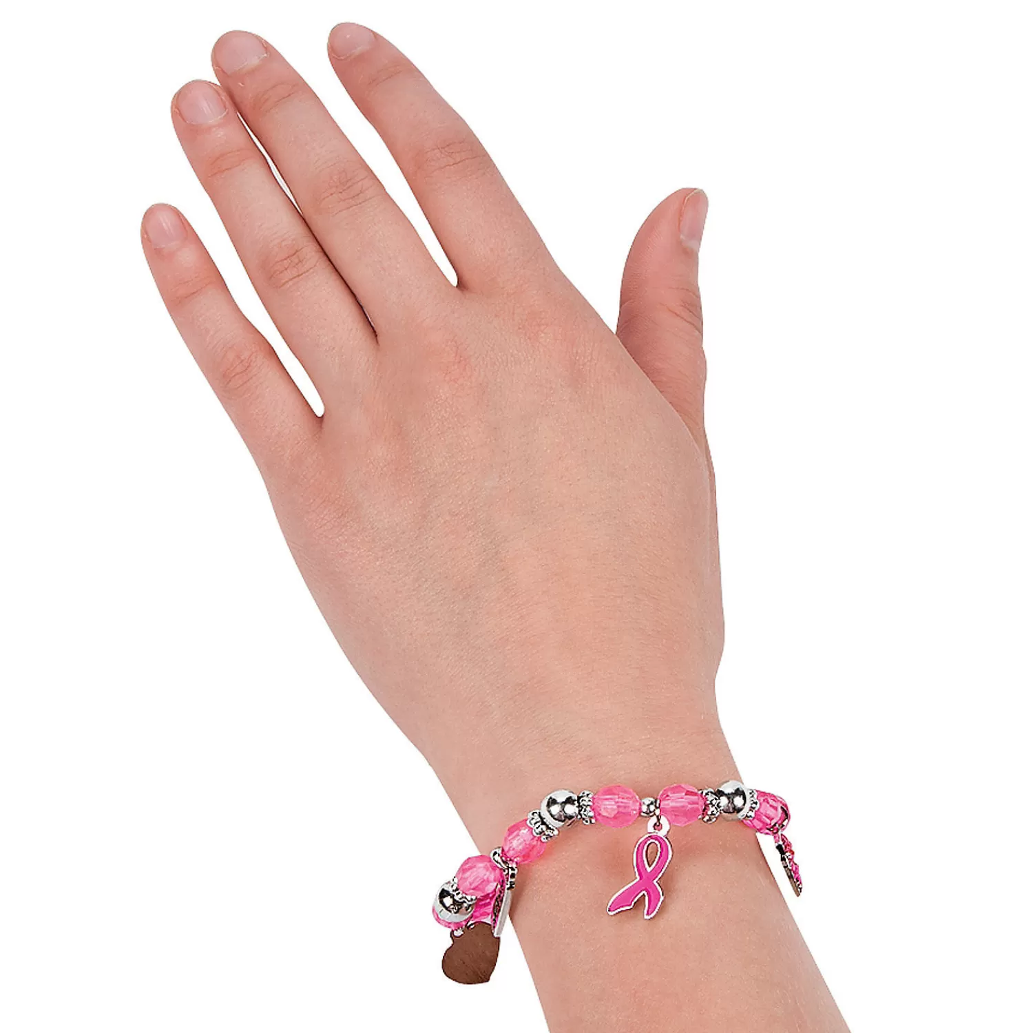 Oriental Trading Bracelets*Pink Ribbon Charm Bracelets - 12 Pc.