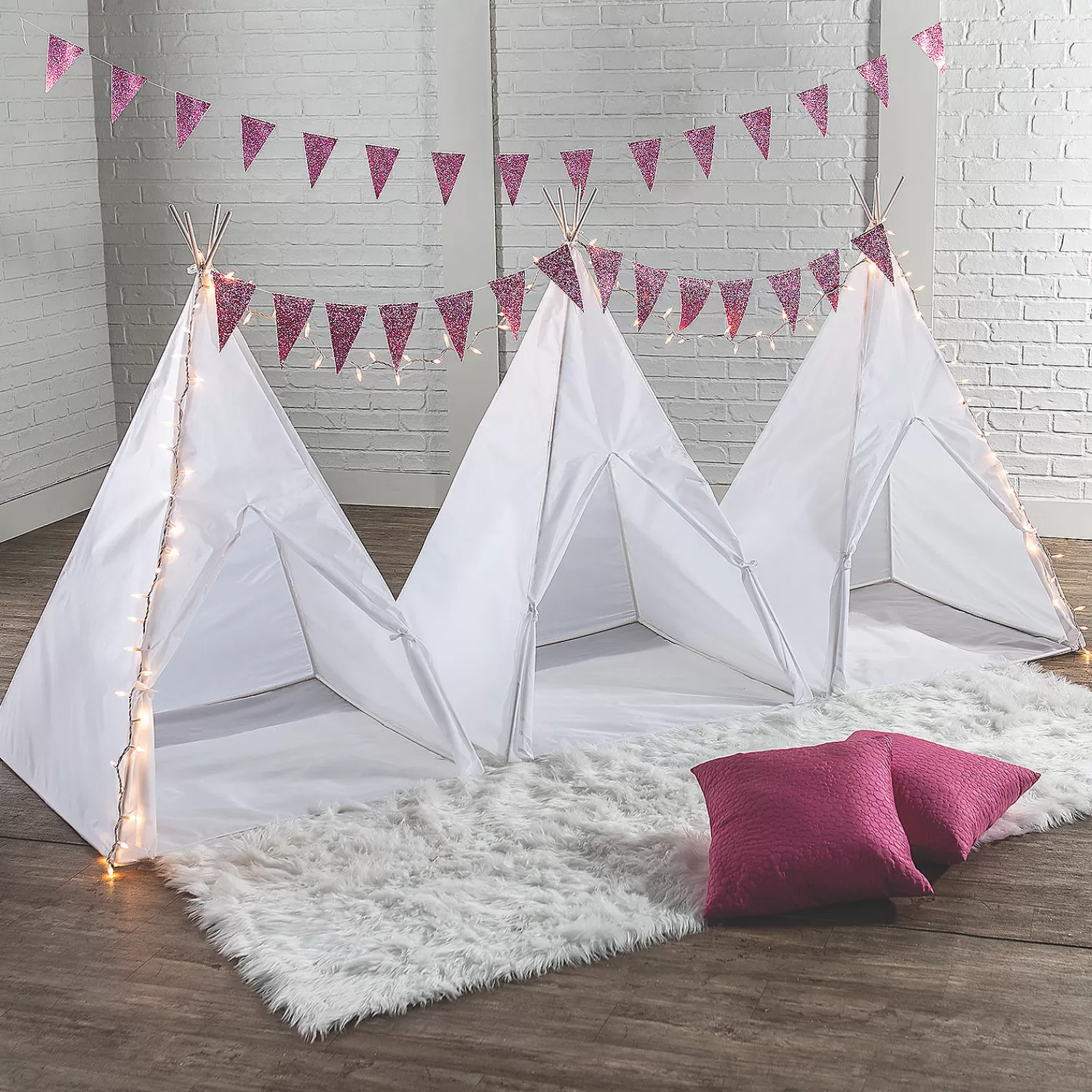 Oriental Trading Pretend Play*Pink Teepee Tent Kit Set Of 3