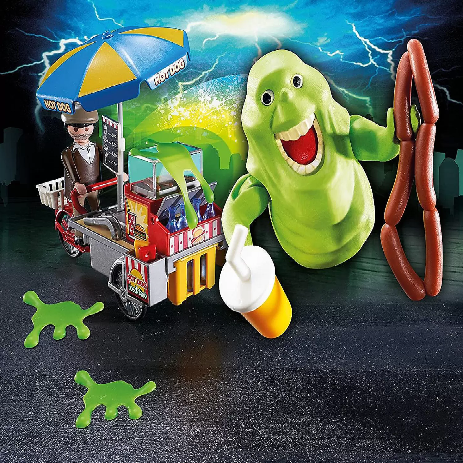 Oriental Trading Character Toys*Playmobil Slimer With Hot Dog Stand