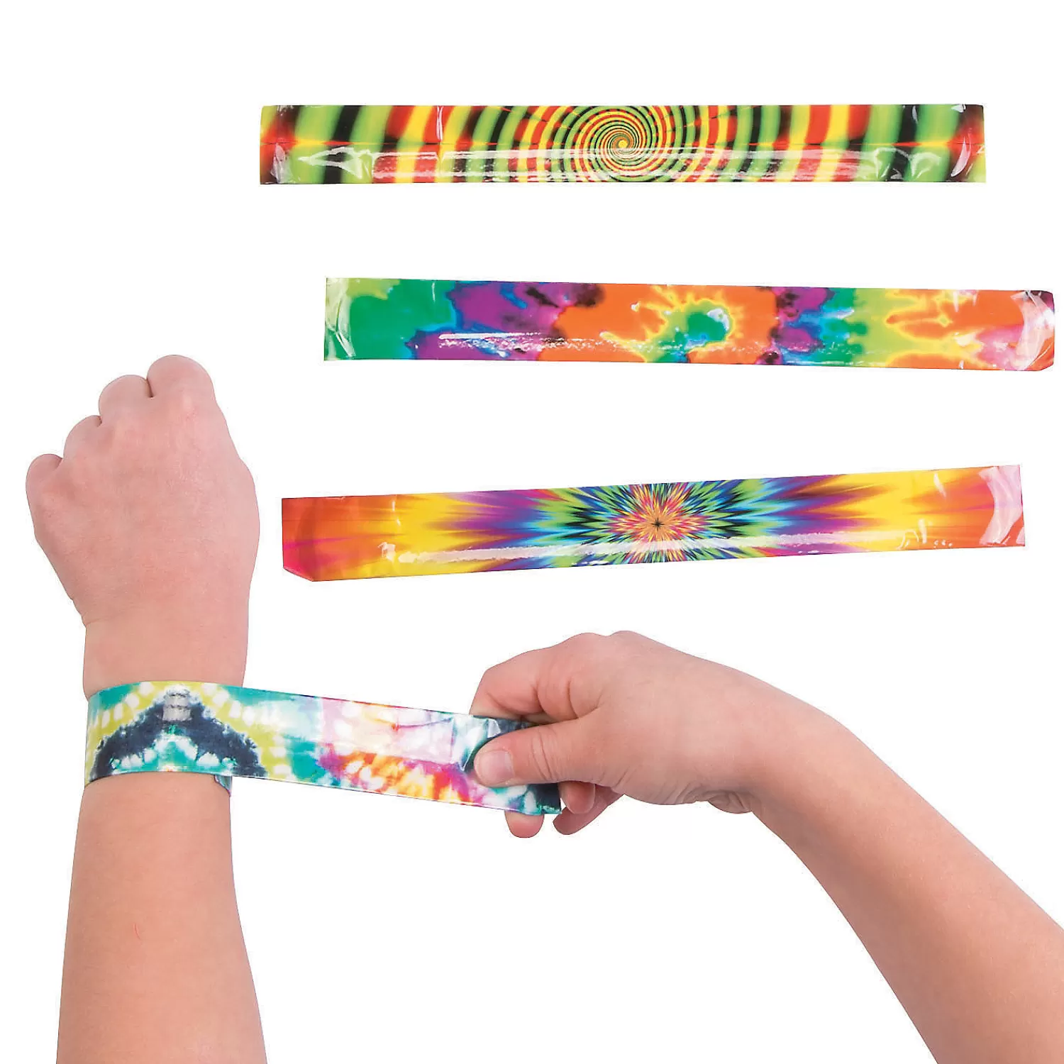 Oriental Trading Bracelets*Psychedelic Tie-Dye Slap Bracelets - 12 Pc.