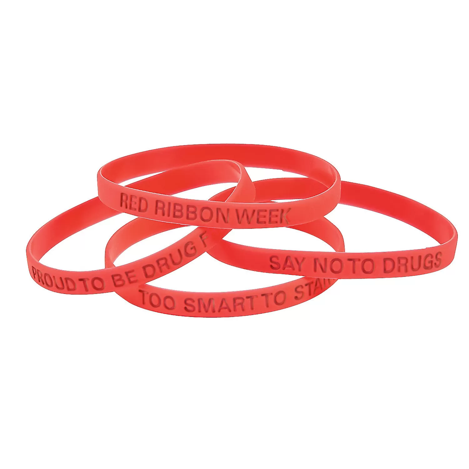 Oriental Trading Bracelets*Red Ribbon Thin Silicone Bracelets - 24 Pc.