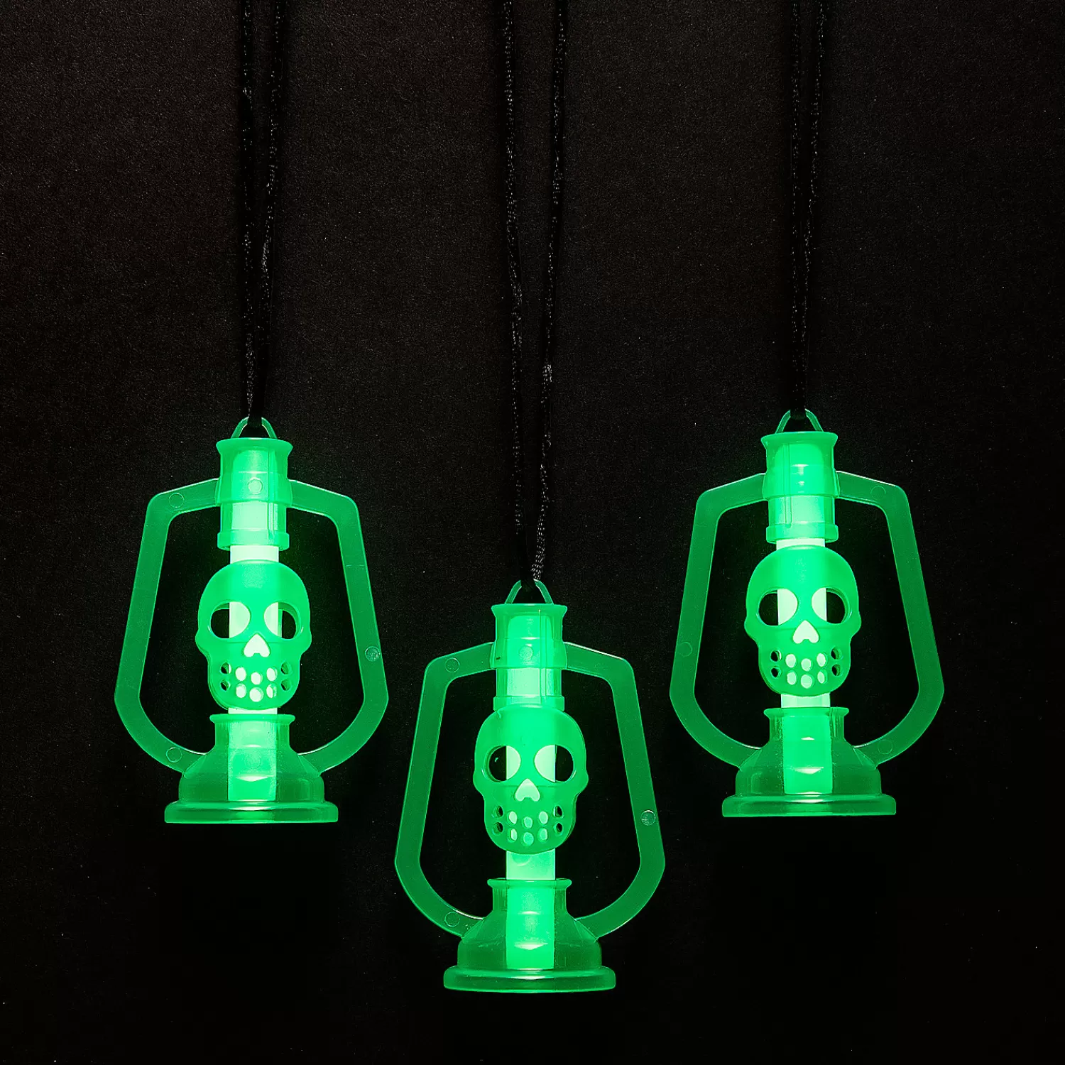 Oriental Trading Glow Jewelry*Skull Lantern Necklaces With Glow Stick - 12 Pc.