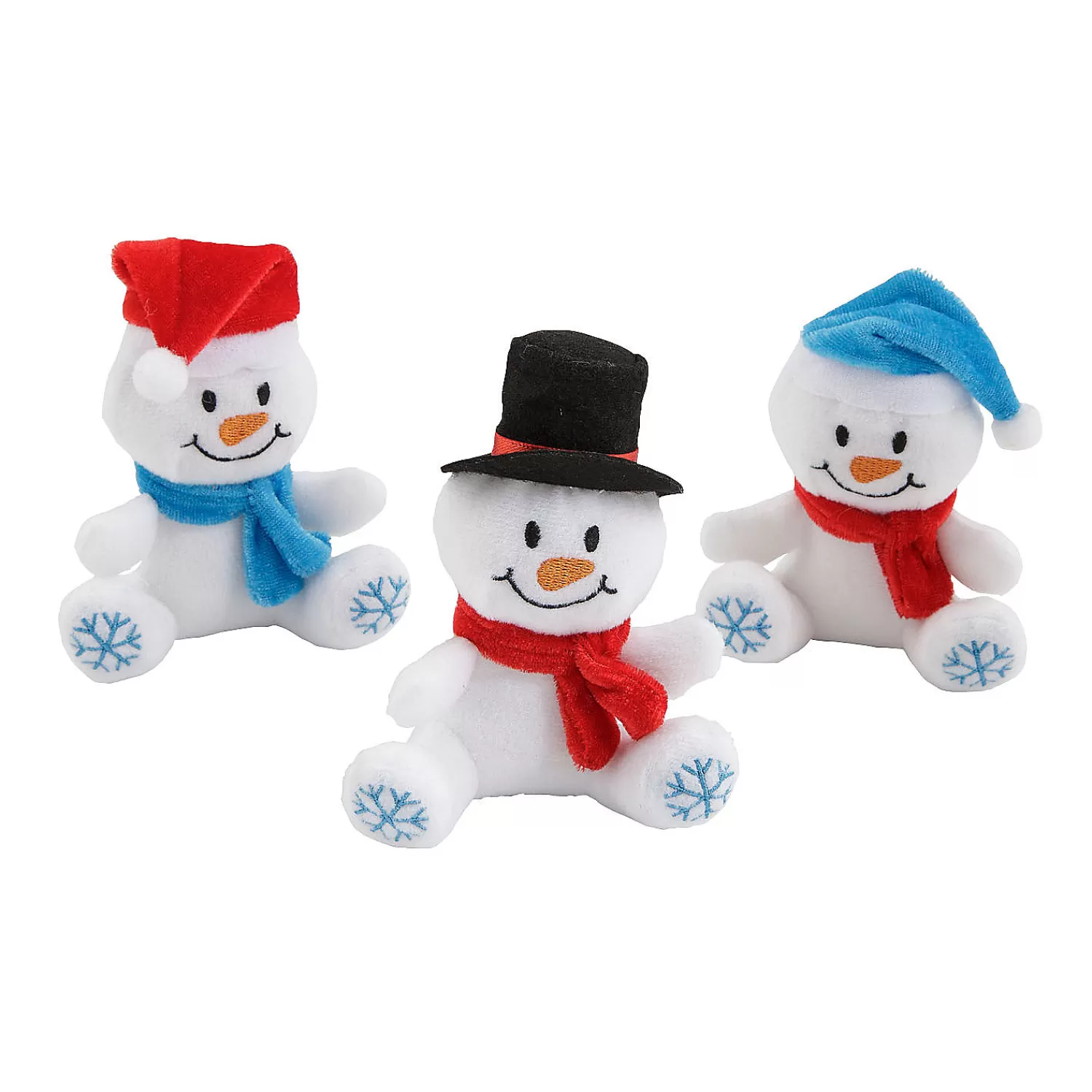 Oriental Trading Stuffed Animals & Plush Toys*Snowflake Stuffed Snowmen With Hats And Scarves- 12 Pc.