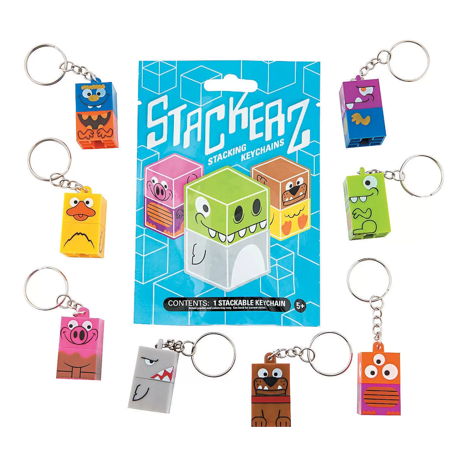 Oriental Trading Character Toys*Stackerz Keychain Blind Bags - 12 Pc.