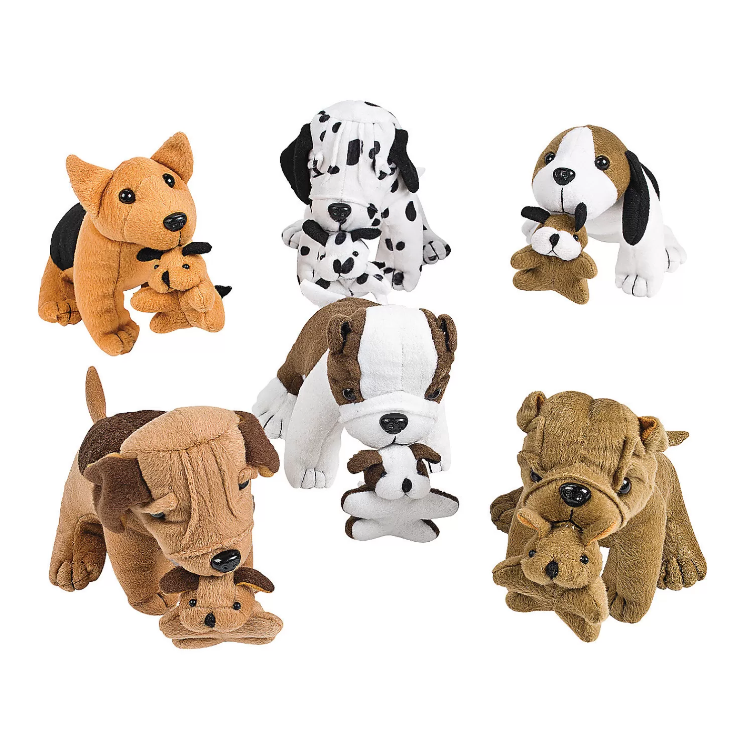 Oriental Trading Stuffed Animals & Plush Toys*Stuffed Dogs Holding Puppies - 12 Pc.