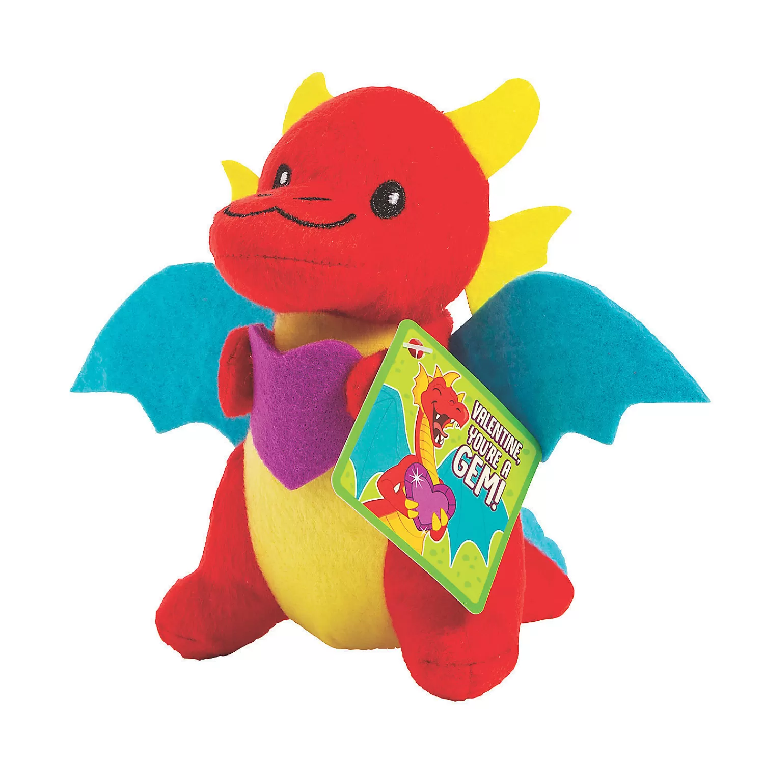 Oriental Trading Stuffed Animals & Plush Toys*Stuffed Dragon Valentine Exchanges With Card For 12