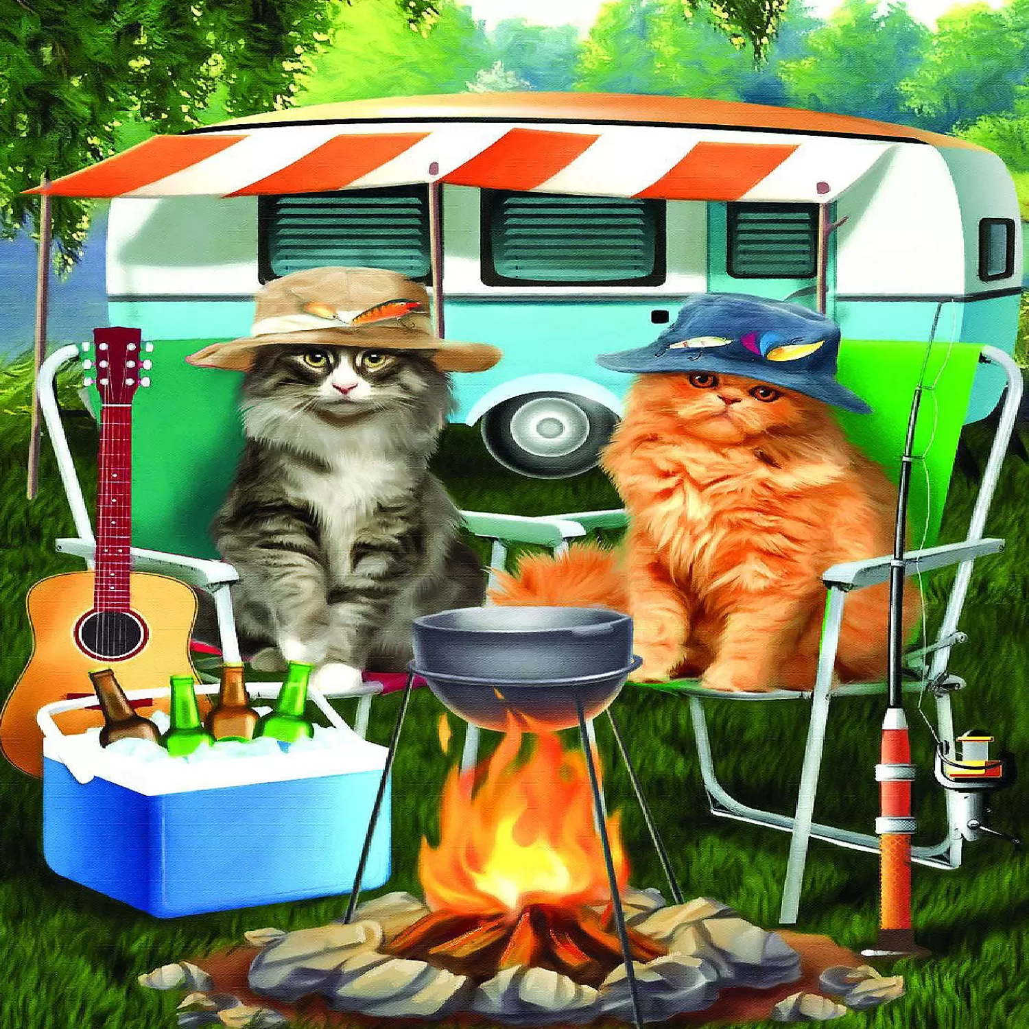 Oriental Trading Puzzles*Sunsout Camping Buddies 300 Pc Jigsaw Puzzle