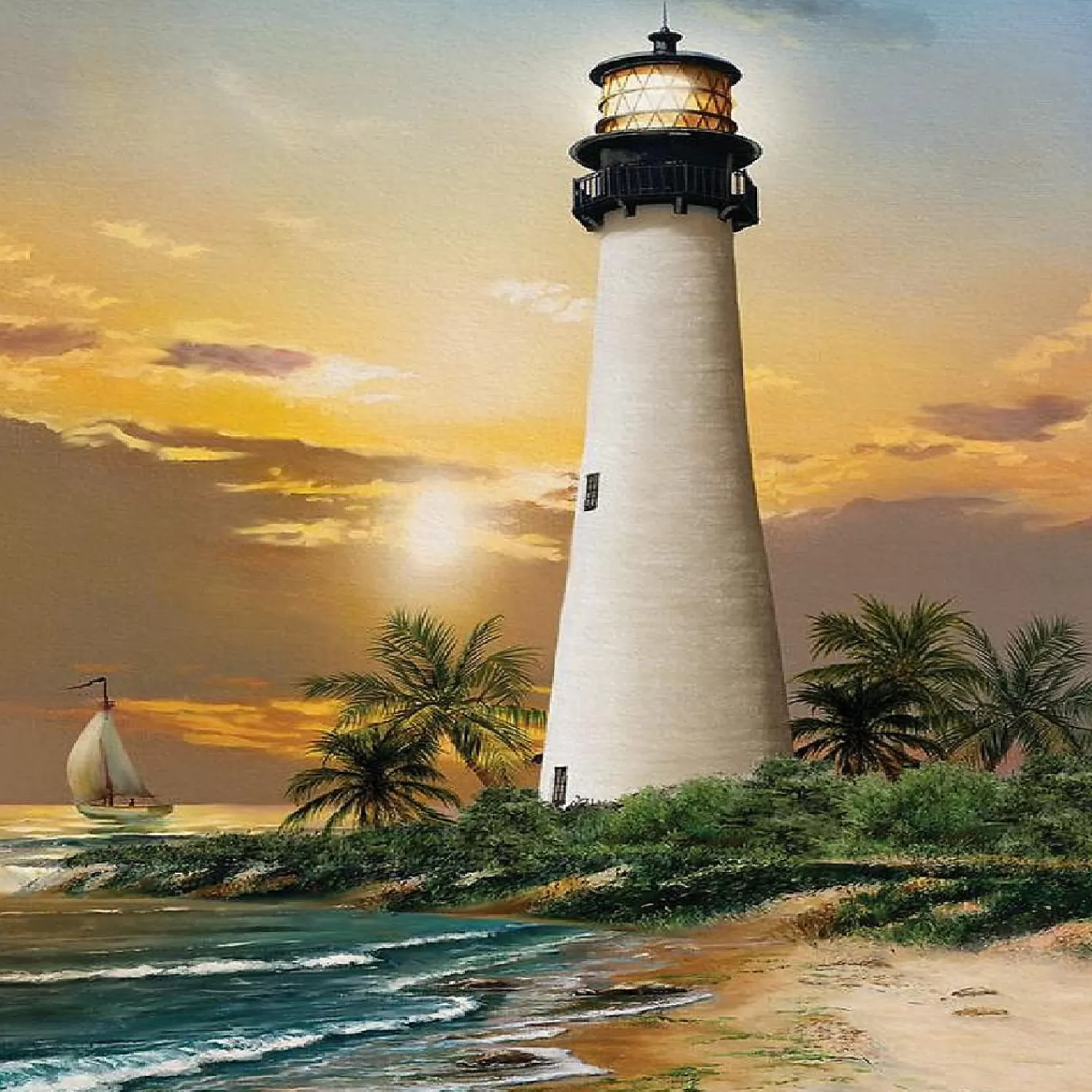 Oriental Trading Puzzles*Sunsout Cape Florida Lighthouse 500 Pc Jigsaw Puzzle