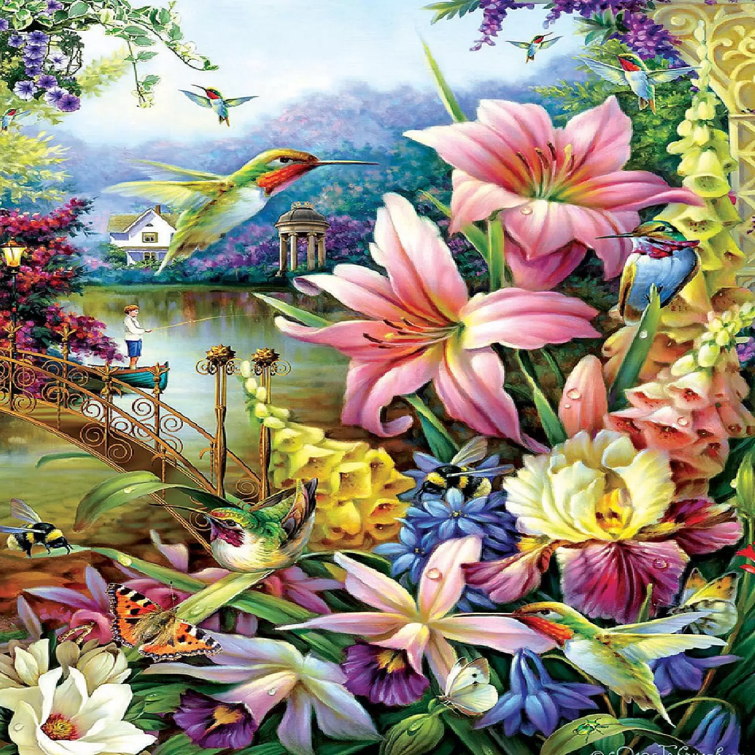 Oriental Trading Puzzles*Sunsout Garden By The River 1000 Pc Jigsaw Puzzle