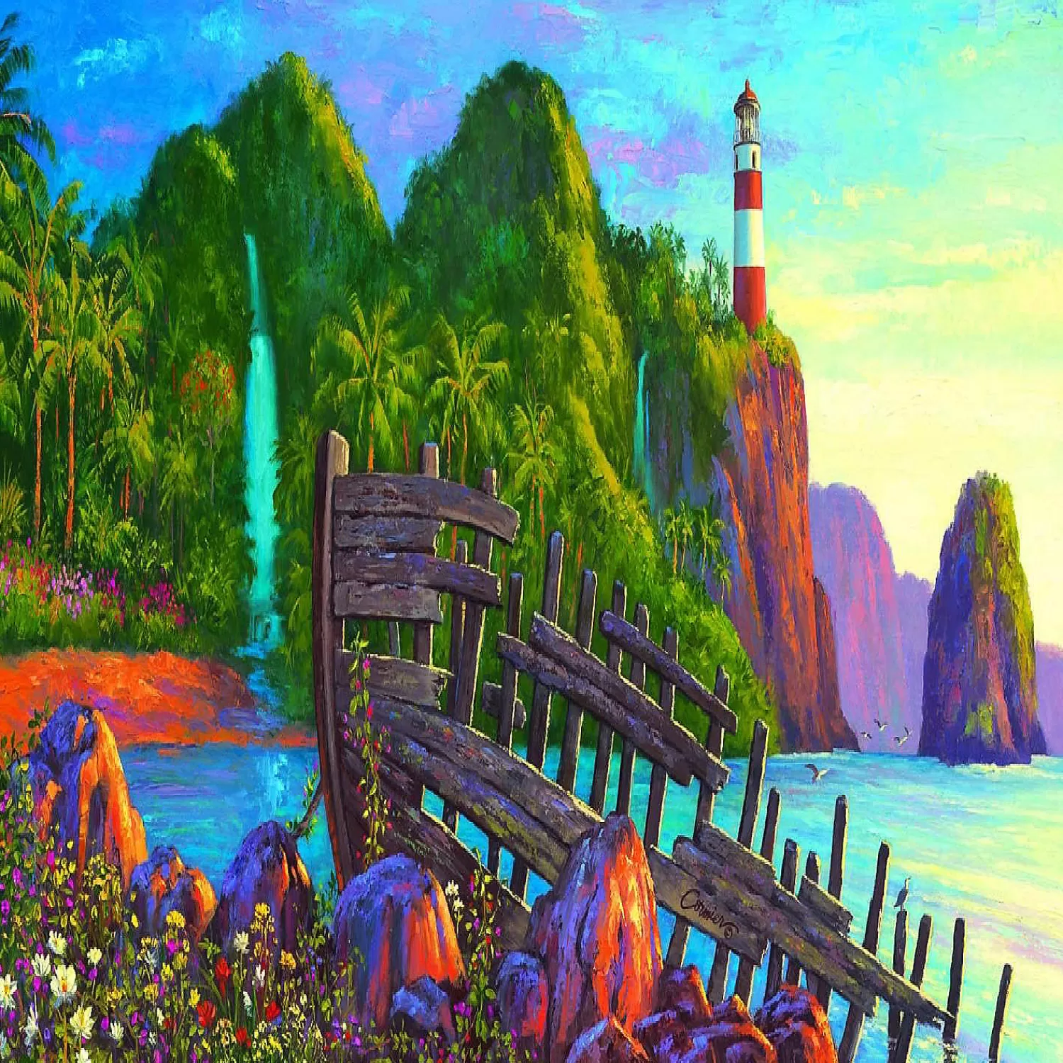 Oriental Trading Puzzles*Sunsout Paradise Cove 500 Pc Jigsaw Puzzle