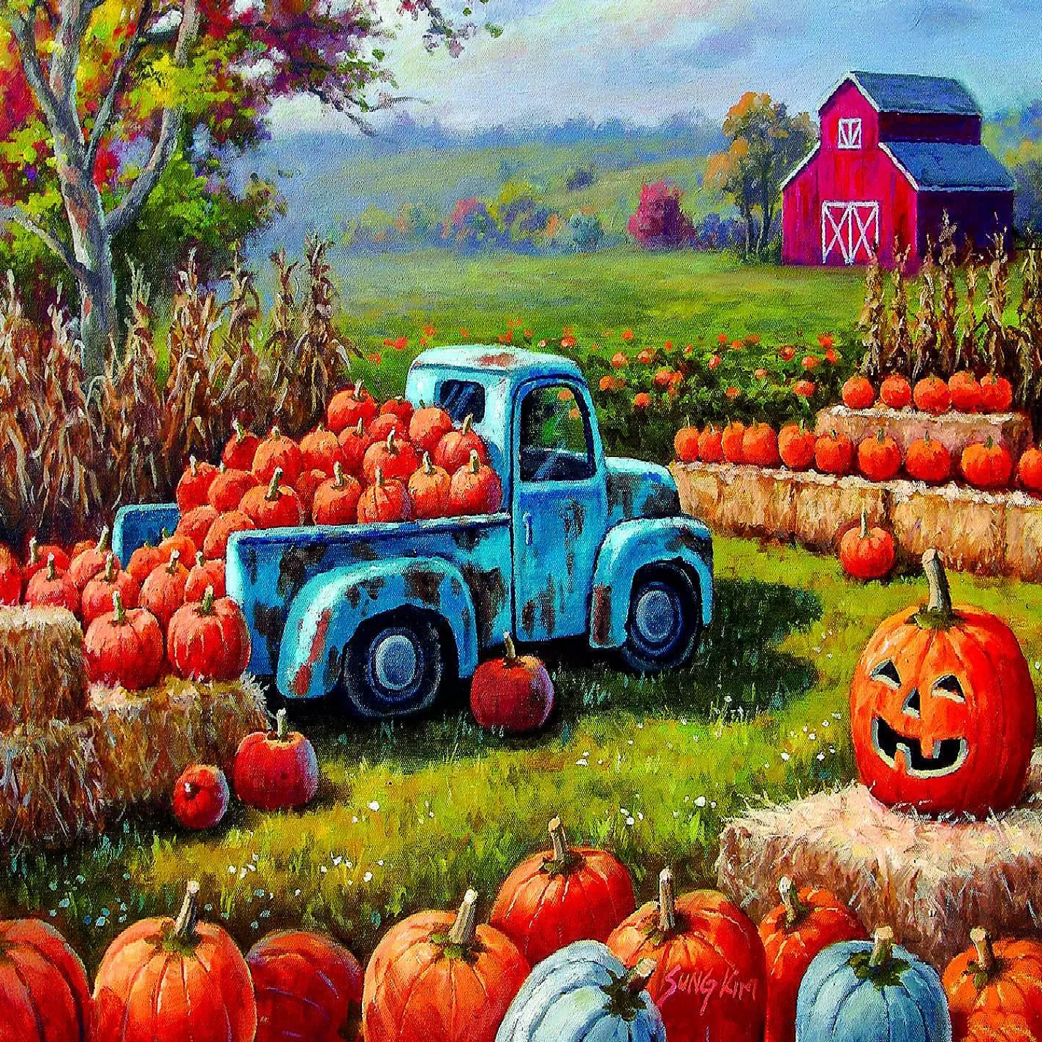 Oriental Trading Puzzles*Sunsout Pumpkin Farm Festival 300 Pc Jigsaw Puzzle