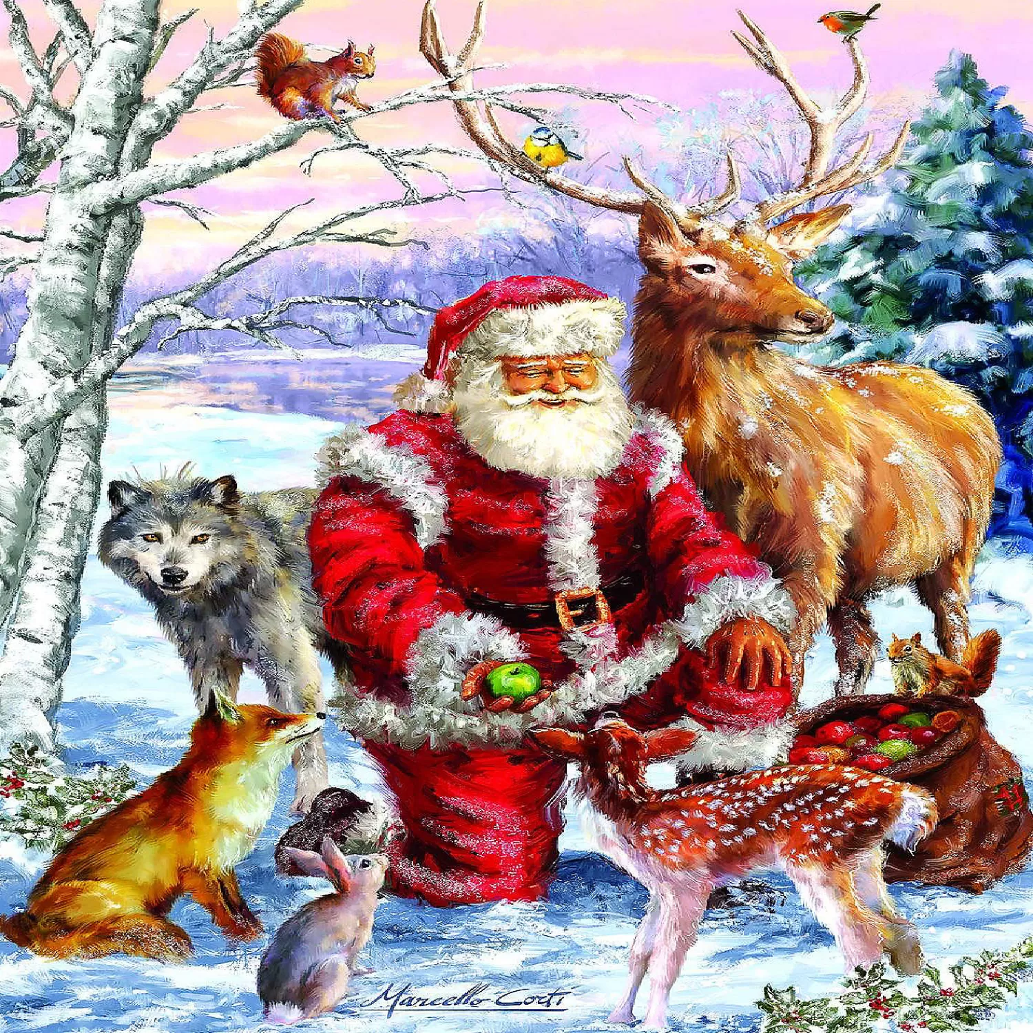 Oriental Trading Puzzles*Sunsout Santa's Menagerie 1000 Pc Jigsaw Puzzle