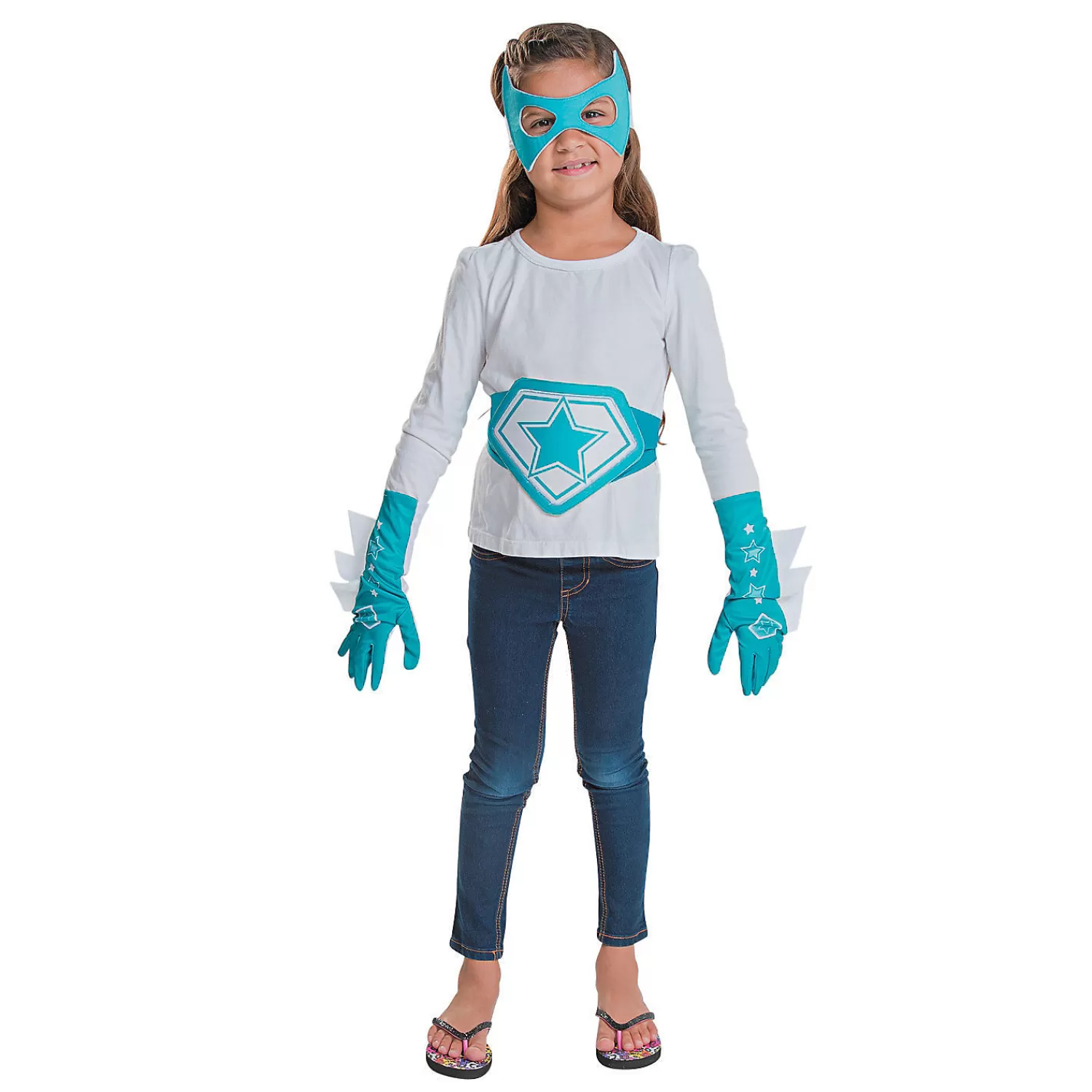 Oriental Trading Pretend Play*Teal & White Superhero Accessories - 4 Pc.