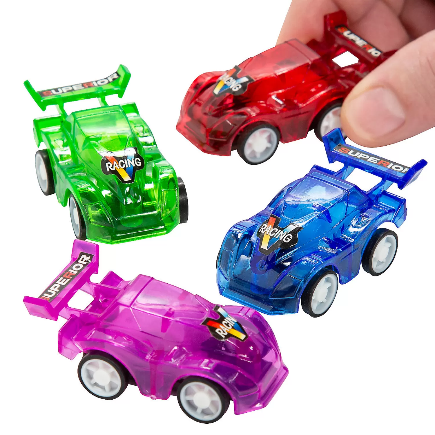 Oriental Trading Toy Cars*Translucent Pull-Back Race Cars - 12 Pc.