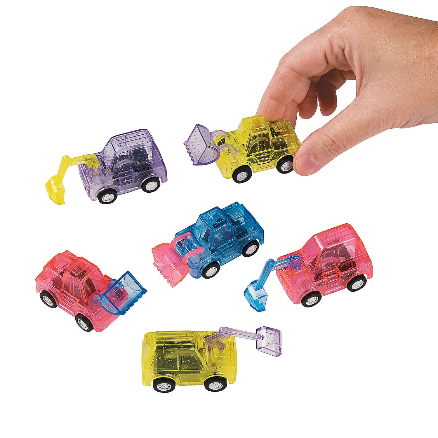 Oriental Trading Toy Cars*Transparent Pull-Back Construction Vehicles - 12 Pc.