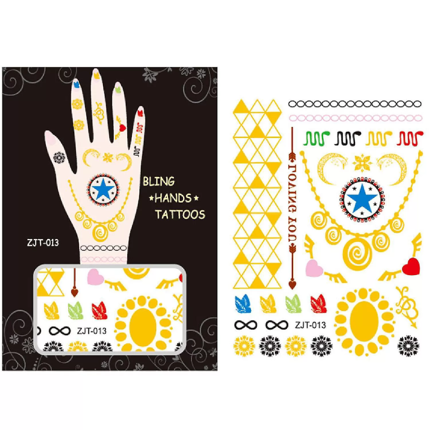 Oriental Trading Temporary Tattoos*Wrapables Metallic Body Art Hand Tattoos, Loving You