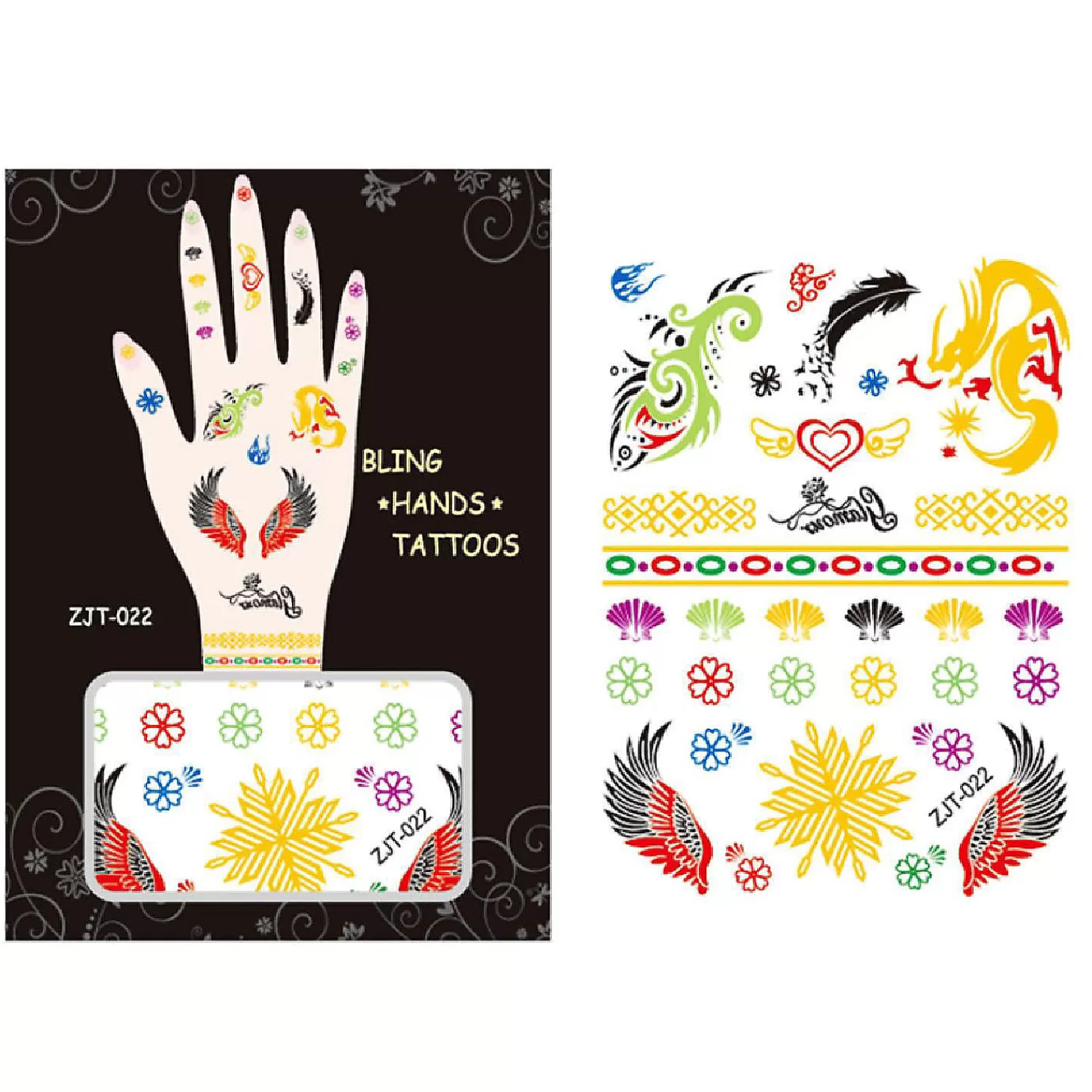 Oriental Trading Temporary Tattoos*Wrapables Metallic Body Art Hand Tattoos, Majestic