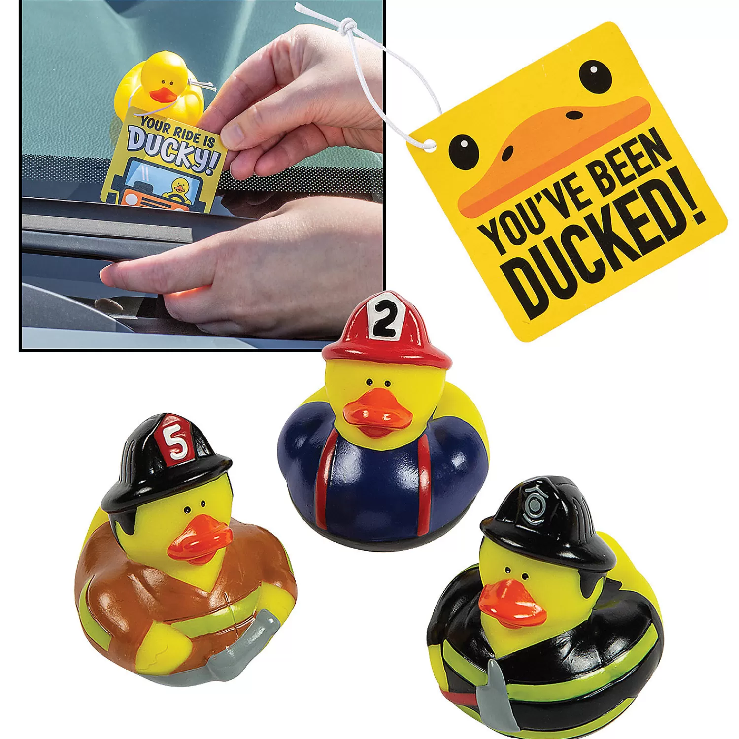 Oriental Trading Rubber Duckies*You'Ve Been Ducked Firefighter Kit For 12